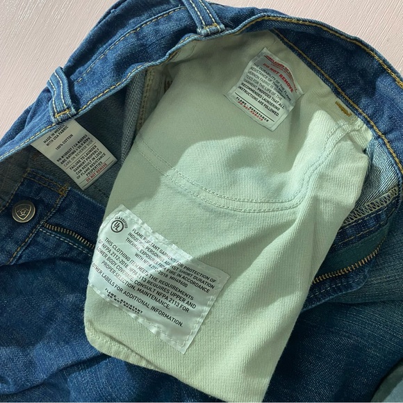 M4 Ariat FR Relaxed Boot Cut Jeans Flame Resistant 40x34 Lightly Worn Dark Wash✨ - Picture 13 of 14